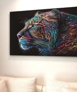 ALIVA 1079 canvas schilderij luipaard kleurrijk c