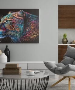 ALIVA 1079 canvas schilderij luipaard kleurrijk d
