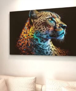 ALIVA 1080 canvas schilderij luipaard kleurrijk modern a 1