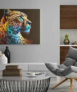 ALIVA 1080 canvas schilderij luipaard kleurrijk modern d