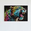 ALIVA 1082 wild dieren canvas schilderij luipaard kleurrijk