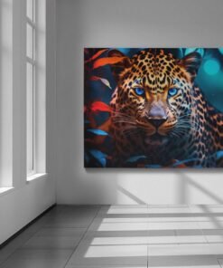ALIVA 1084 kleurrijk luipaard canvas schilderij dieren b
