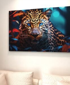 ALIVA 1084 kleurrijk luipaard canvas schilderij dieren c