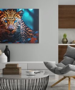ALIVA 1084 kleurrijk luipaard canvas schilderij dieren d