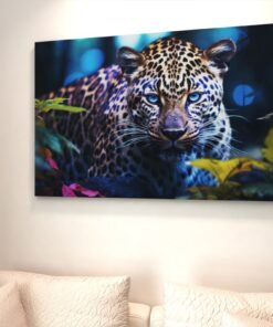 ALIVA 1085 portret luipaard kleurrijk canvas schilderij
