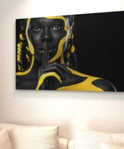 ALIVA 1087 vrouw portret gele verf canvas schilderij a 1