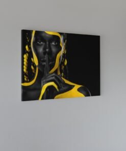 Alternative view of Vrouw Met Gele Verf Canvas Schilderij