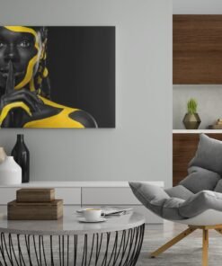 ALIVA 1087 vrouw portret gele verf canvas schilderij d