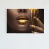 ALIVA 1089 canvas schilderij vrouw gouden lippen