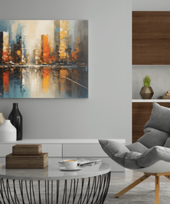 ALIVA 1091 abstract stad canvas schilderij d