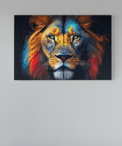 Leeuw Canvas Schilderij Kleurrijk