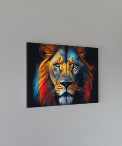 Alternative view of Leeuw Canvas Schilderij Kleurrijk