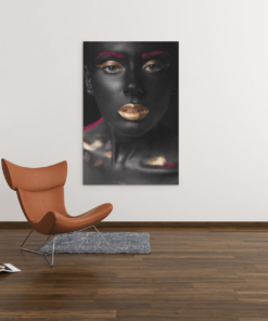 ALIVA 1098 canvas schilderij vrouw portret make up goud c