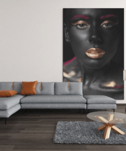 ALIVA 1098 canvas schilderij vrouw portret make up goud d