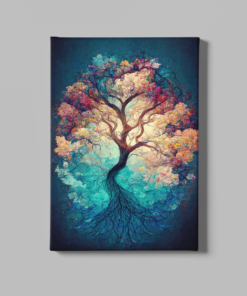 Canvas Schilderij Boom Kleurrijk