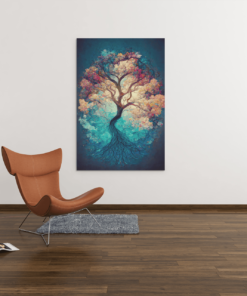ALIVA 1102 canvas schilderij abatract kleurrijk boom d
