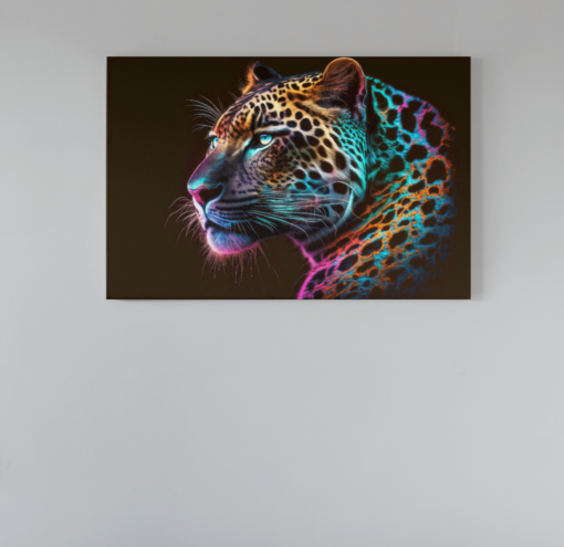 ALIVA 1105 canvas schilderij kleurrijk luipaard a