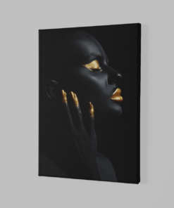 ALIVA 1107 vrouw goud make up foto op canvas b