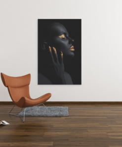 ALIVA 1107 vrouw goud make up foto op canvas c