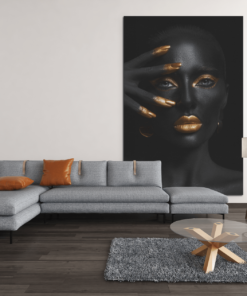 ALIVA 1112 canvas schilderij vrouw goud make up c