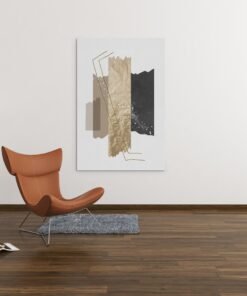 ALIVA 1118 abstarct goud vormen canvas schilderij b