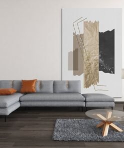 ALIVA 1118 abstarct goud vormen canvas schilderij c