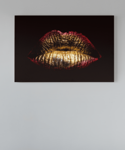 Gouden Lippen Canvas Schilderij