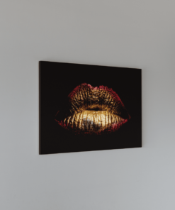 Alternative view of Gouden Lippen Canvas Schilderij