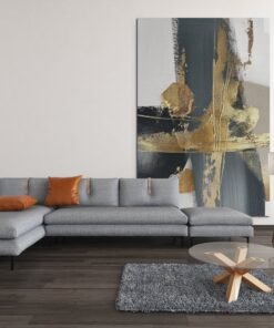 ALIVA 1122 canvas schilderij zwart goud abstract c