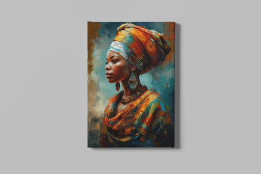 ALIVA 1125 afrikaanse vrouw portret canvas schilderij a