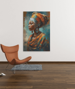 ALIVA 1125 afrikaanse vrouw portret canvas schilderij d