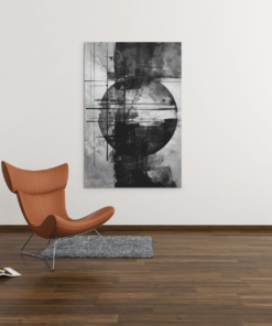 ALIVA 1127 canvas schilderij abstract grijs zwart e