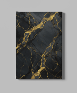 Abstract goud zwart Canvas Schilderij