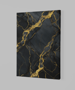Alternative view of Abstract goud zwart Canvas Schilderij