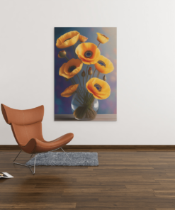 Canvas Schilderij Gele bloemen - Afbeelding 3