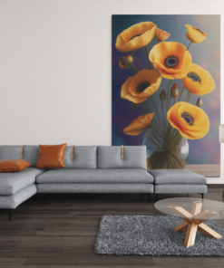 Canvas Schilderij Gele bloemen - Afbeelding 4