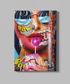 Vrouw met lolly Canvas Schilderij