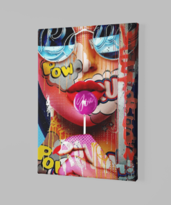 Alternative view of Vrouw met lolly Canvas Schilderij