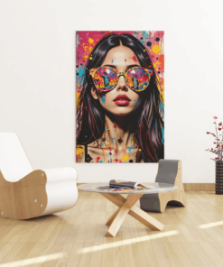 ALIVA 1138 canvas schilderij vrouw gezicht b 1