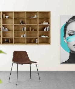ALIVA 1139 canvas schilderij vrouw gezicht turkoois e