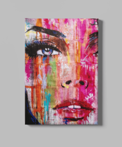 Canvas Schilderij Vrouw Gezicht Rood