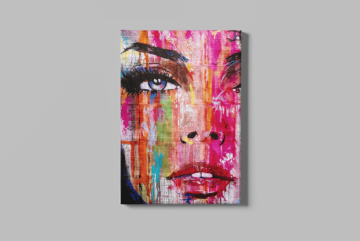 ALIVA 1140 canvas schilderij vrouw gezicht rood a