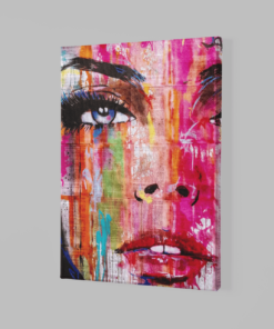Alternative view of Canvas Schilderij Vrouw Gezicht Rood
