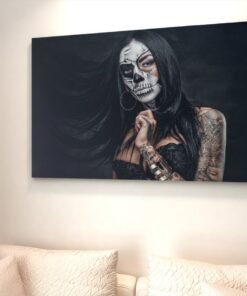 ALIVA 1141 canvas schilderij vrouw portret tatoeage c