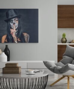 ALIVA 1146 canvas schilderij tatoeage vrouw portret b 1