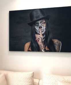 ALIVA 1146 canvas schilderij tatoeage vrouw portret c