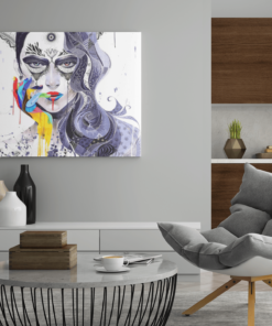 ALIVA 1147 abstract vrouw portret canvas schilderij c