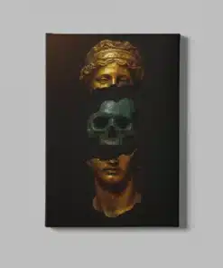 Standbeeld Goud Canvas Schilderij