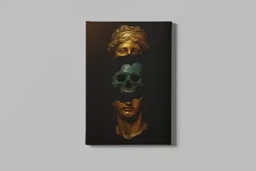 Standbeeld Goud Canvas Schilderij