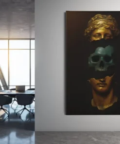 ALIVA 1151 standbeeld goud canvas schilderij d